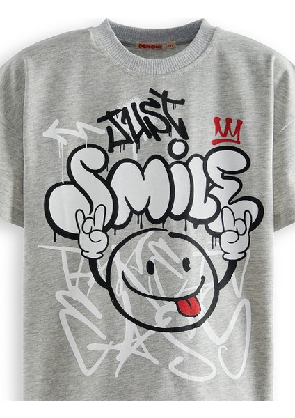Just Smile Erkek Çocuk T-Shirt Kapri Şort Takım