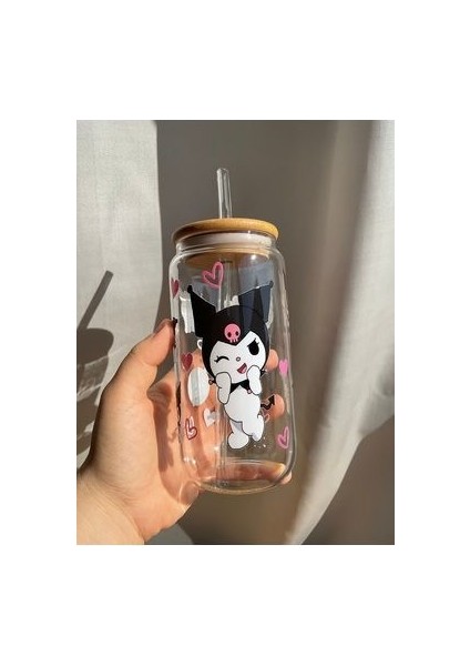 Pipetli Bardak Su Geçirmez Kuromi Baskılı Hediyelik Kahve Bardağı Su Bardağı Kola Bardağı