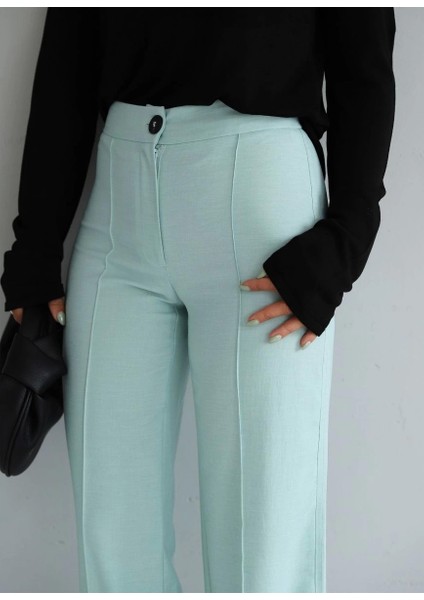 Mint Yeşili Dikiş Detay Pantolon fırsatları