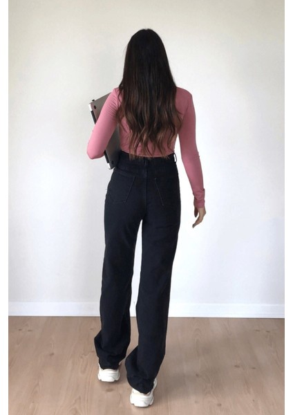 2505 Yüksek Bel Boyfrıend(Salaş) Bol Paça Kot Pantolon