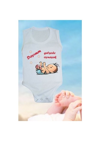 Ribana Dayı Baskılı Yazılı Bebek Body & Zıbın Atlet Çıtçıtlı