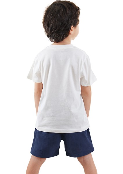 Dinozor Erkek Çocuk T-Shirt Müslin Şort Takım