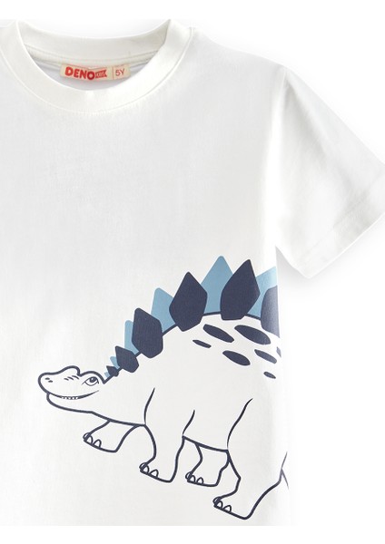 Dinozor Erkek Çocuk T-Shirt Müslin Şort Takım
