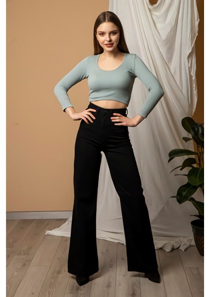 2505 Yüksek Bel Boyfrıend(Salaş) Bol Paça Kot Pantolon