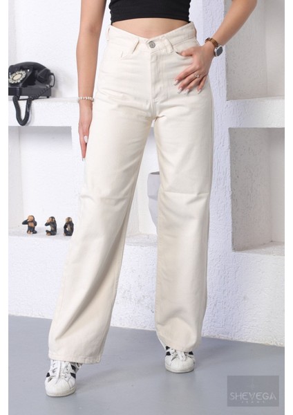 2505 Yüksek Bel Boyfrıend(Salaş) Bol Paça Kot Pantolon