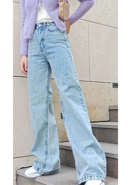2505 Yüksek Bel Boyfrıend(Salaş) Bol Paça Kot Pantolon