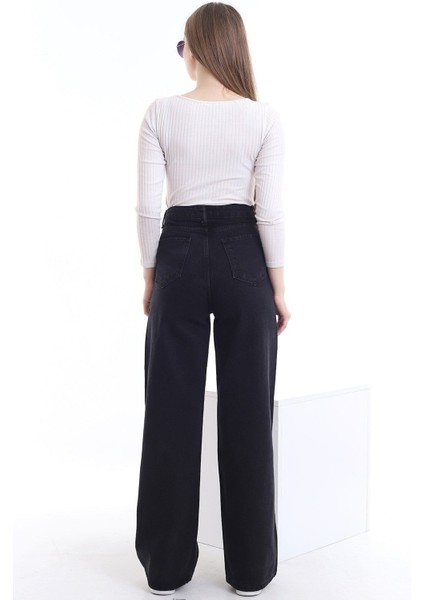 Power Straight Fit Siyah Likralı Bol Paça Salaş Jeans(1 Beden Büyük Alınız) indirimleri