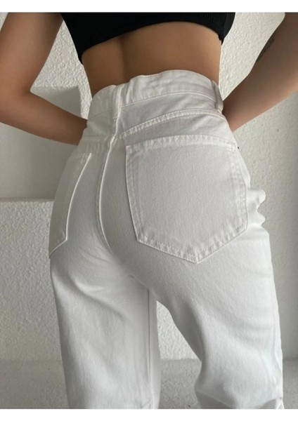 2505 Yüksek Bel Boyfrıend(Salaş) Bol Paça Kot Pantolon