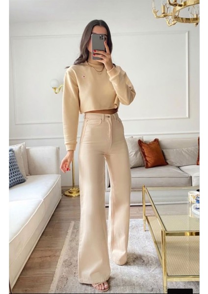 2505 Yüksek Bel Boyfrıend(Salaş) Bol Paça Kot Pantolon modelleri