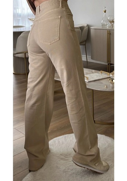 2505 Yüksek Bel Boyfrıend(Salaş) Bol Paça Kot Pantolon modelleri