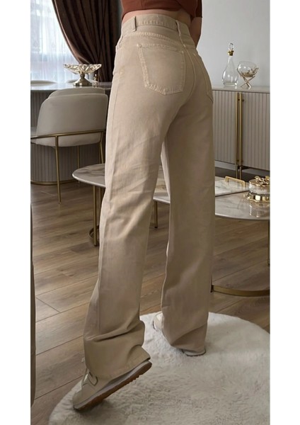 2505 Yüksek Bel Boyfrıend(Salaş) Bol Paça Kot Pantolon fırsatları