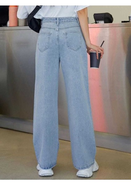 2505 Yüksek Bel Boyfrıend(Salaş) Bol Paça Kot Pantolon modelleri