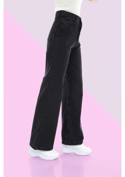 2505 Yüksek Bel Boyfrıend(Salaş) Bol Paça Kot Pantolon