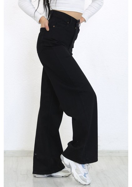 2505 Yüksek Bel Boyfrıend(Salaş) Bol Paça Kot Pantolon