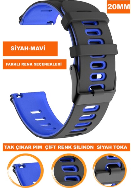 Samsung Galaxy Watch 3 41MM Kasa Uyumlu 20MM Silikon Saat Kordonu Kayışı A5620MM