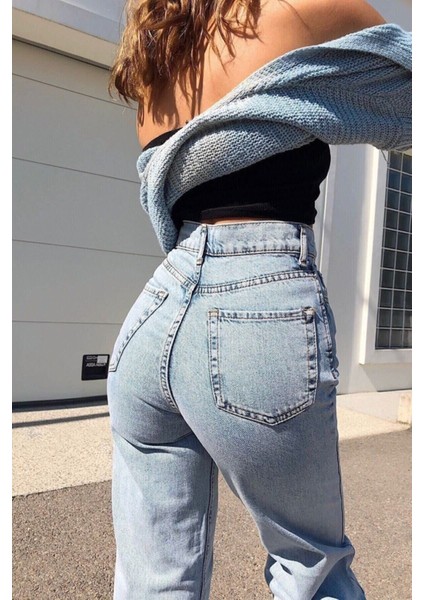 2505 Yüksek Bel Boyfrıend(Salaş) Bol Paça Kot Pantolon