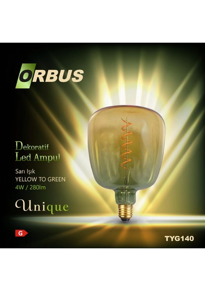 Rustik LED Ampul Yellow To Green E27 4W 2100K 280LM
