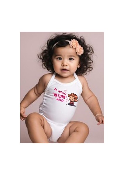 Ribana Aile Seri Dayı Yazılı Baskılı Kız Bebek Body & Zıbın Askılı Atlet Çıtçıtlı fiyatları