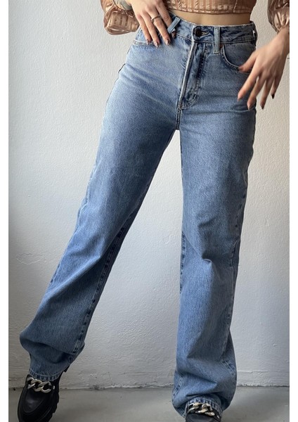 Penolope Kadın Orj Cj Düğmeli Wide Leg Jean