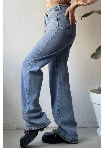 Penolope Kadın Orj Cj Düğmeli Wide Leg Jean