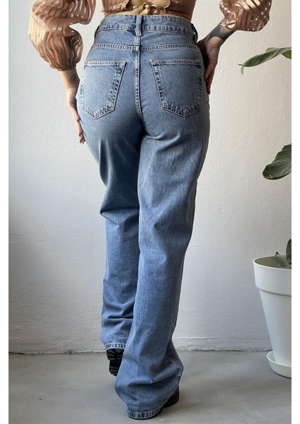 Penolope Kadın Orj Cj Düğmeli Wide Leg Jean