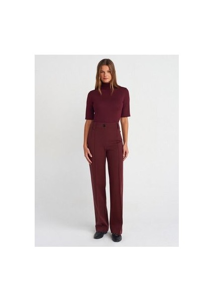 4888 Uzun Pantolon-Bordo