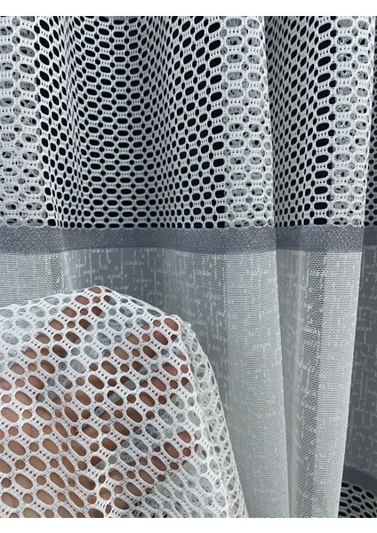 Bodrum Şeritli Tül Perde Gri (Pilesiz) indirimleri