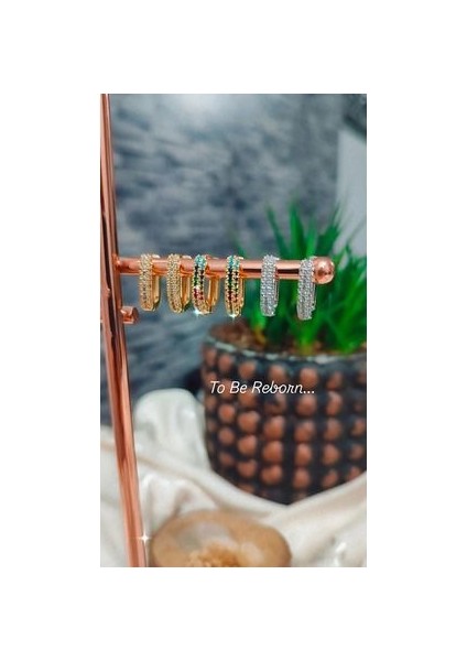 316L Zirkon Taş Işlemeli Küpe