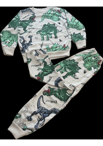 Çocuk T-Rex Baskılı Alt-Üst Takım Seti