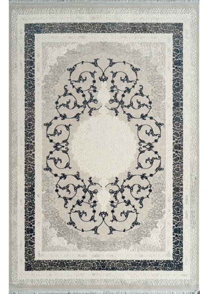 Kim Royal KC09B Lacivert Gri Akrilik Yumuşak Dokulu Modern Halı Karademir Home