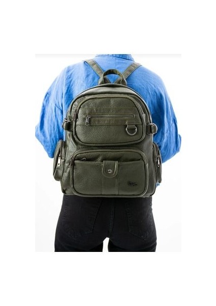 Polo Yıkama Deri Kadın Sırt Çantası