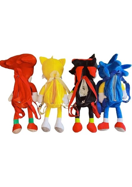 3D Sonic Model Peluş Kirpi Şekil Kısa Peluş Çanta Oyuncak Oyuncak 60 cm