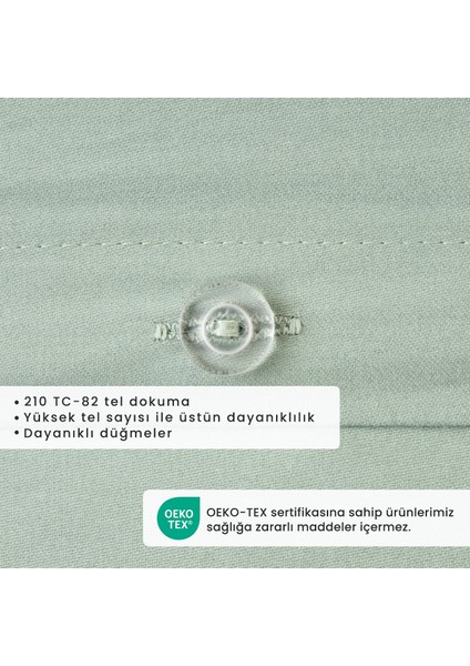 Pamuk Saten Supreme Çift Kişilik Nevresim Seti Yeşil (200 x 220 cm )