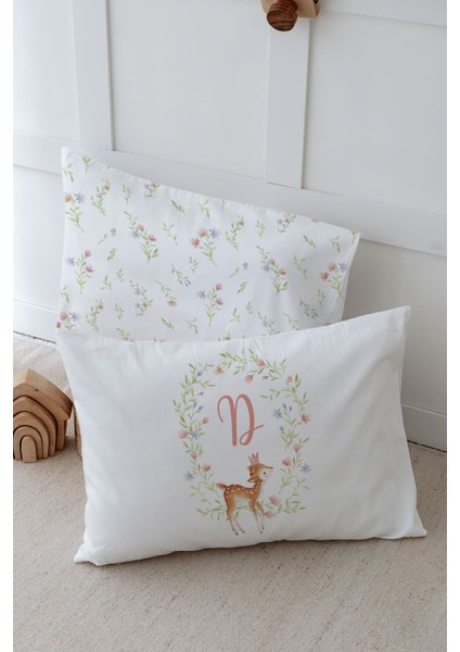 2'li Yastık Kılıfı (50X70) Little Deer Series - D Harfi