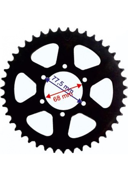 Arka Dişli Mondıal Rx3 Evo 43t İç 68mm 6 Delikli Öm (
