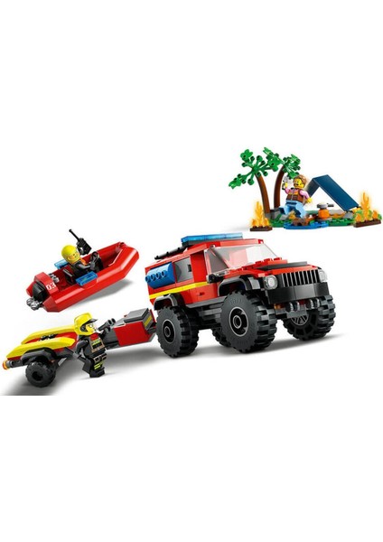 60412 LEGO City 4x4 Kurtarma Botlu Itfaiye Kamyonu 301 Parça +5 Yaş modelleri