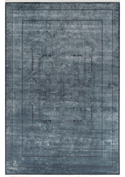 Bearny Modern TD01A Lacivert Antrasit Viskon Akrilik Yumuşak Dokulu Halı Karademir Home