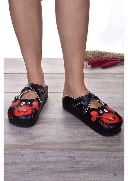 8093 Yengeç Baskılı Çapraz Sabo Terlik