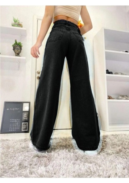 2505 Yüksek Bel Boyfrıend(Salaş) Bol Paça Kot Pantolon