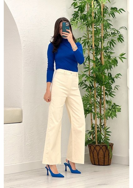 Penolope Kadın Bej Bol Paça Jean 2658 fiyatları