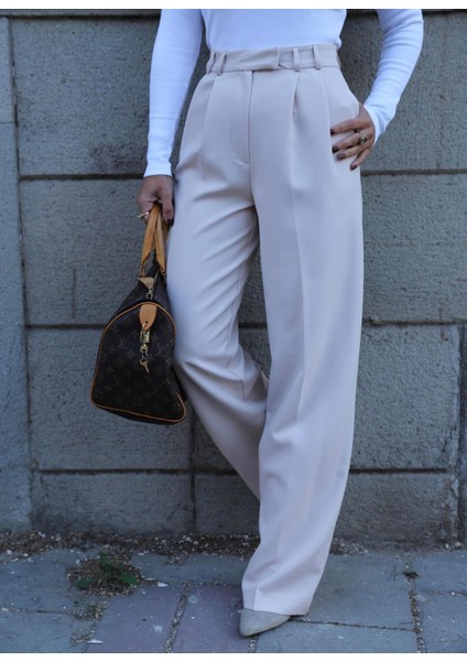 Beige Bel Detay Pantolon