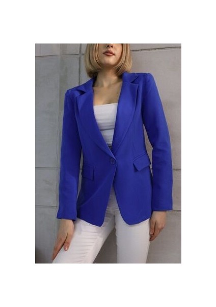 Mavi Tek Düğmeli Blazer Ceket fiyatları