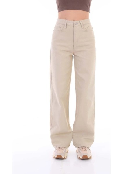 2505 Yüksek Bel Boyfrıend(Salaş) Bol Paça Kot Pantolon