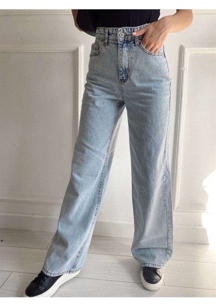 2505 Yüksek Bel Boyfrıend(Salaş) Bol Paça Kot Pantolon