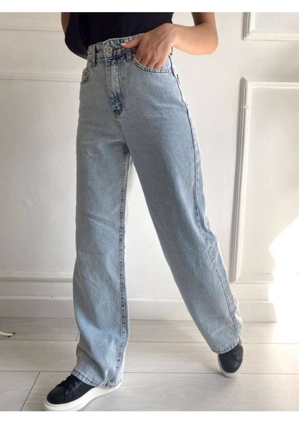 2505 Yüksek Bel Boyfrıend(Salaş) Bol Paça Kot Pantolon modelleri