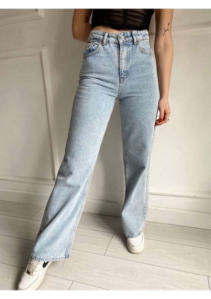 2505 Yüksek Bel Boyfrıend(Salaş) Bol Paça Kot Pantolon fırsatları