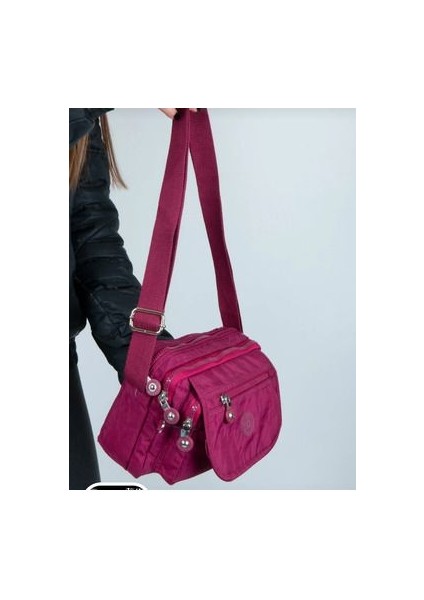 Mega Çok Bölmeli Krinkr Kumaştan Kadın Omuz Çantası fırsatları