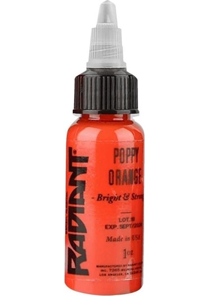 Poppy Orange -Radiant Tattoo Dövme Boyası - 1OZ/30 ml