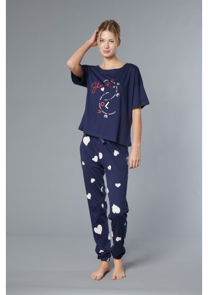 Pamuk Kadın Pijama Takımı - Oversize 4 Mevsim [2025- Sprıng]