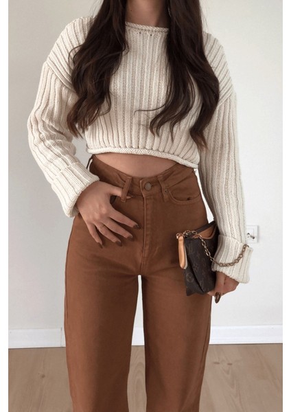 2505 Yüksek Bel Boyfrıend(Salaş) Bol Paça Kot Pantolon modelleri